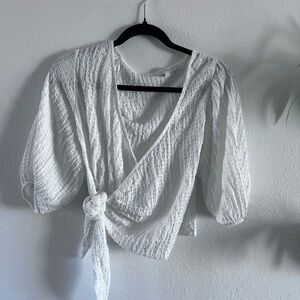 Elegant White Wrap Top